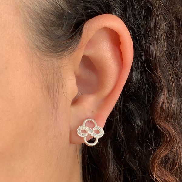 Brinco Prata Legítima 925 Infinito com Zirconia 