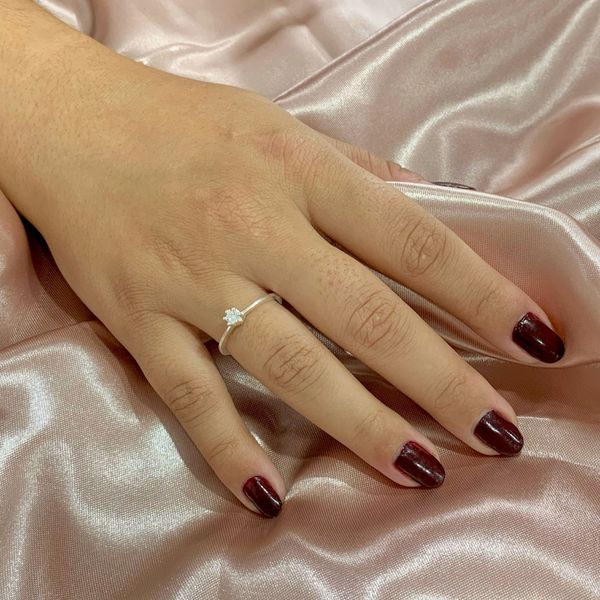 Anel Solitario Zirconia 4mm Prata 925