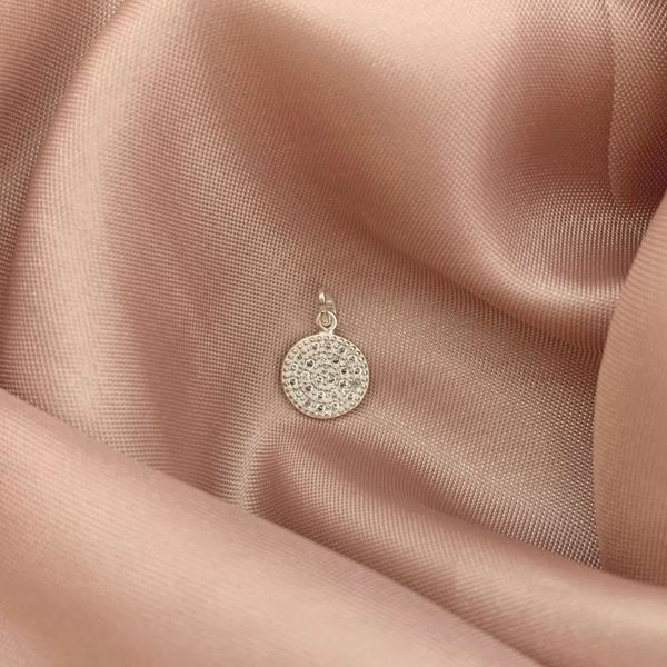 Pingente Redondo com Zirconia Prata 925