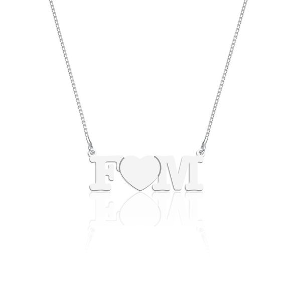 Colar Personalizado Letra Coração Letra Prata 925