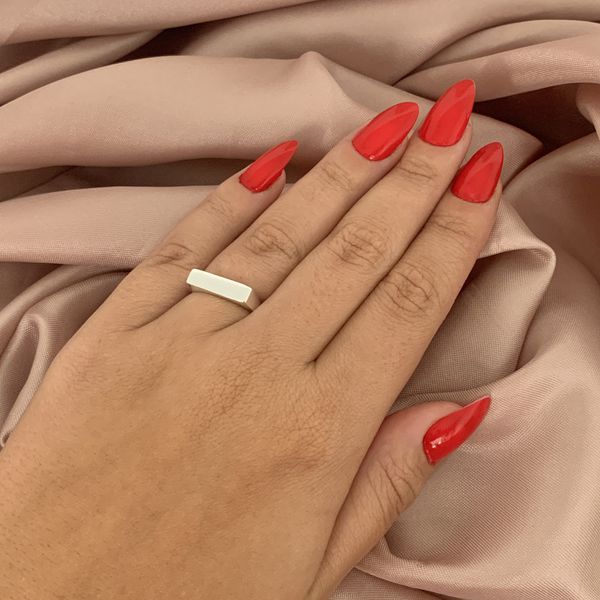 Anel Prata Legítima 925 Sinete Liso