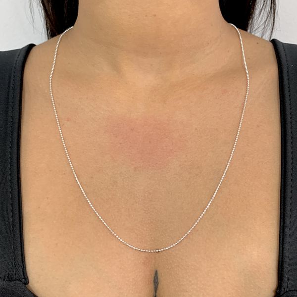 Corrente Prata Legitima 925 Bolinha Diamantada 