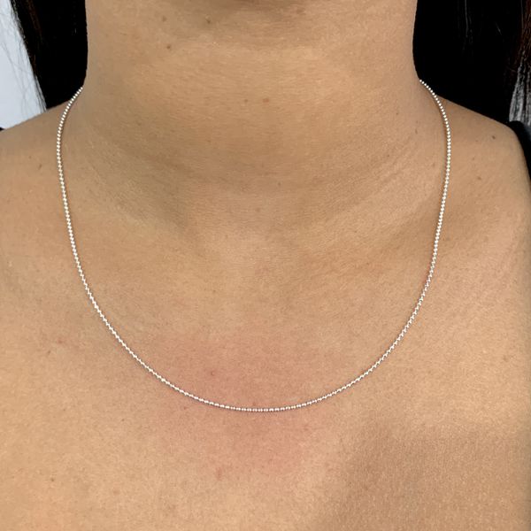 Corrente Bolinha Diamantada Prata 925