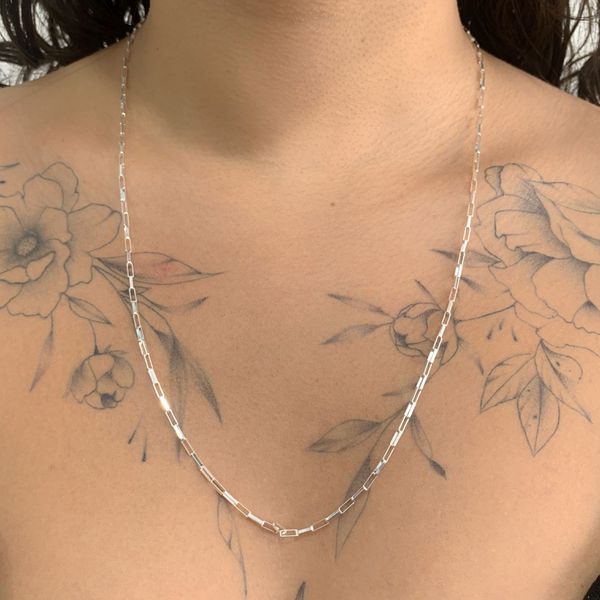 Corrente Prata Legítima 925 Masculina Veneziana Alongada 