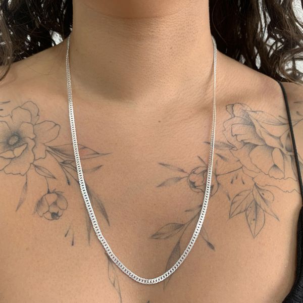 Corrente Prata Legítima 925 Masculina Grumet Dupla 60cm 8,2gr