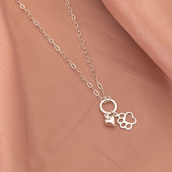 Choker Pata Vazada e Coração Prata 925