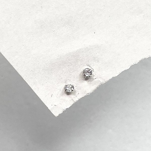 Brinco Solitario Zirconia 3mm Prata 925