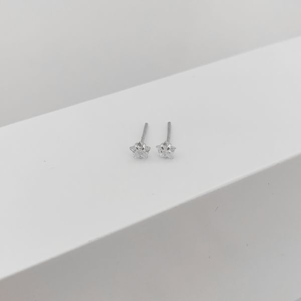 Brinco Estrela Zirconia Cristal 4x4mm Prata 925