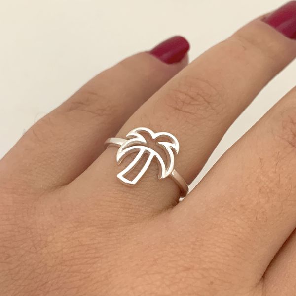 Anel Prata Legitima 925 Coqueiro Vazado