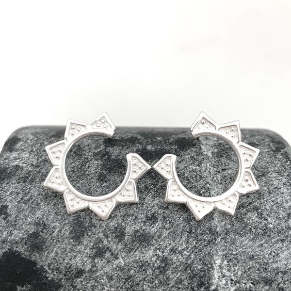 Brinco Prata Legítima 925 Flor Redonda Vazada