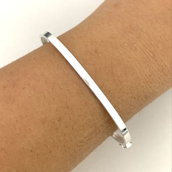 Bracelete Prata Legitima 925 Fio Quadrado 3mm Liso 
