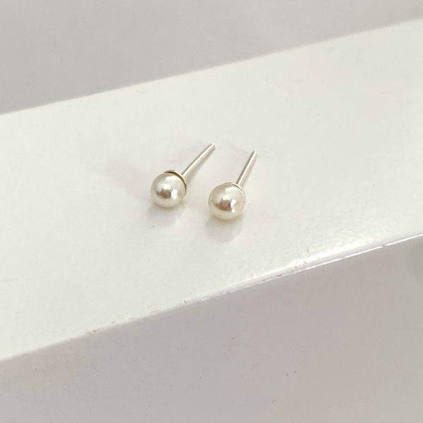 Brinco Prata Legítima 925 Perola 4mm 