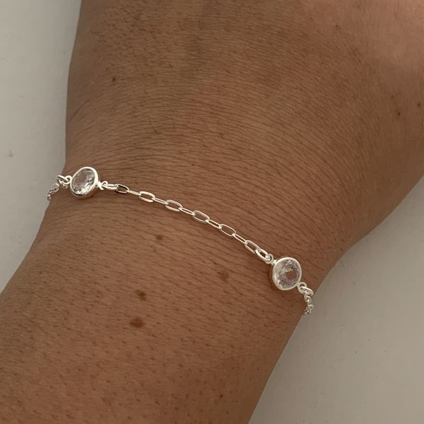 Pulseira Prata Legitima 925 Zirconias Cristal 2,0gr