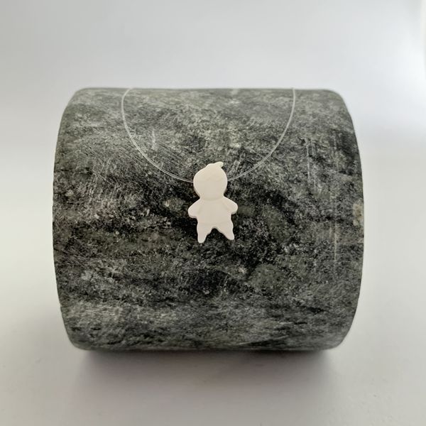 Colar Ponto Luz Menino em Madre Perola Fio Nylon 40cm