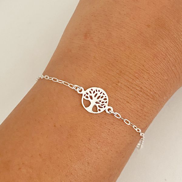 Pulseira Prata Legitima 925 Árvore da Vida 1,2gr 