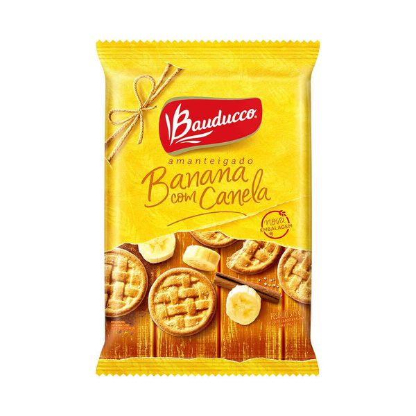 Biscoito Bolacha Amanteigado Banana e Canela 375g 