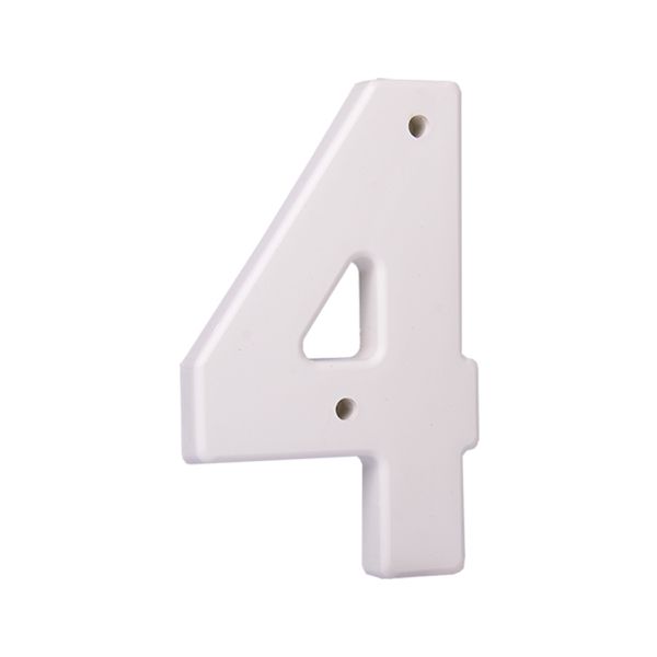 Numero 4 Branco, Plástico L10,5cm X A19,5cm X P2cm 1683