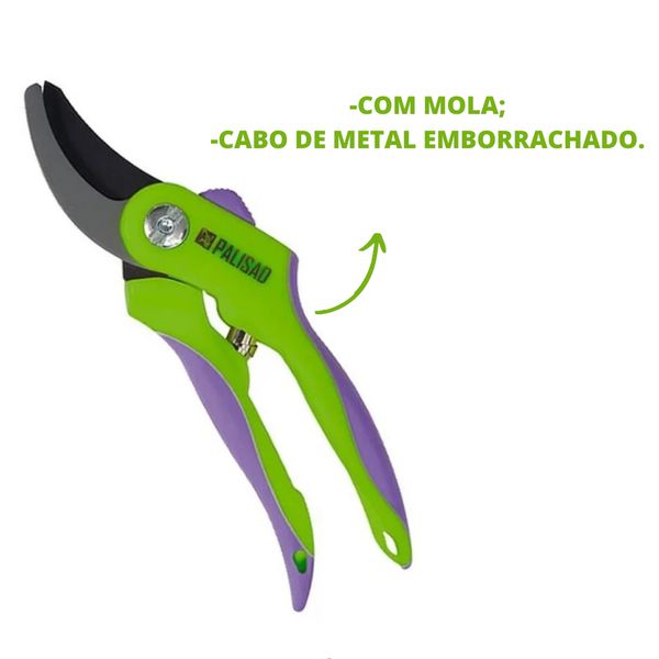 TESOURA DE PODA 200MM COM MOLA ACAB.TEFLON CABO DE METAL EMBORRACHADO