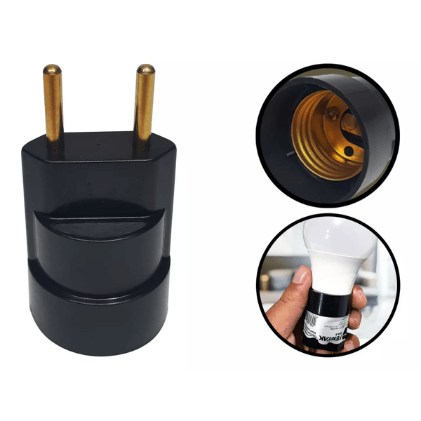 PORTA LAMPADA PLUG ADAPTADOR MACHO COM PINO 250V - 150W
