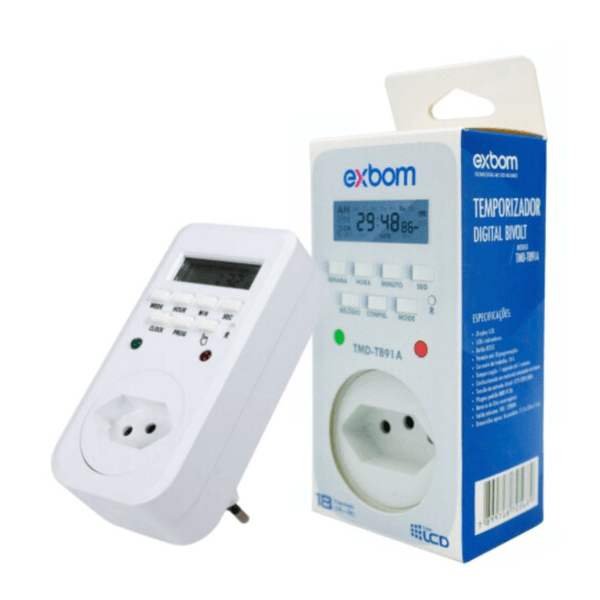 TIMER DIGITAL 16 PROGRAMAS BIVOLT COM BATERIA