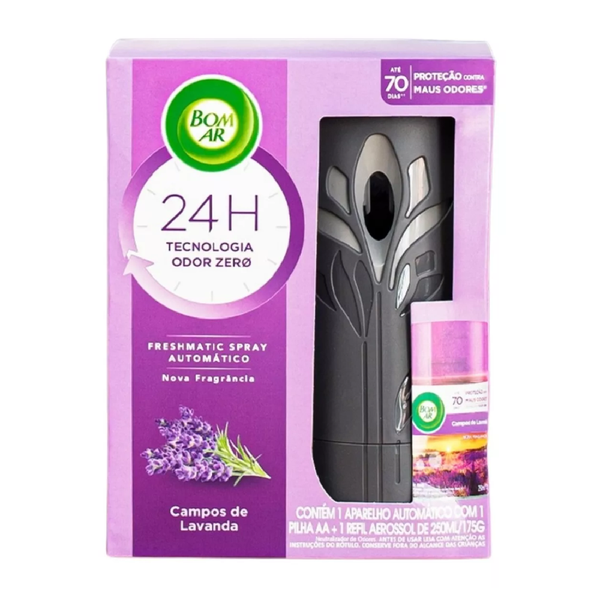 AROMATIZADOR DE AMBIENTE BOM AR AUTOMATICO COM REFIL CAMPOS DE LAVANDA