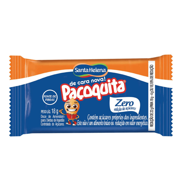 DOCE DE AMANDOIM PRENSADO 18G PAÇOQUITA ZERO AÇUCAR