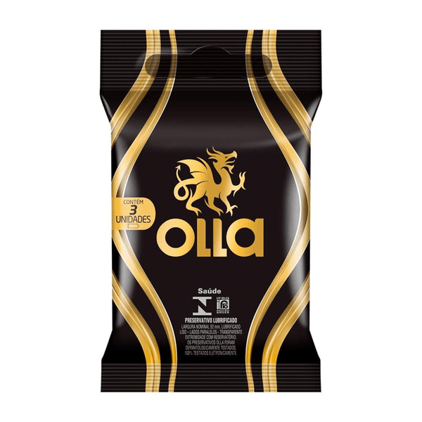 PRESERVATIVO LUBRIFICADO OLLA EFEITO RETARDANTE PCT COM 3 UN