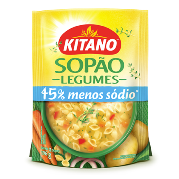 SOPÃO KITANO MISTURA P/ SOPA DE LEGUMES RENDE 8 PORÇÕES 196 GRAMAS