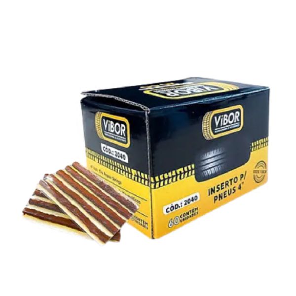 REFIL P/ REPARO DE PNEU S/ CAMARA 100 X 6MM VILUBRI 2040 CAIXA C/ 60UN