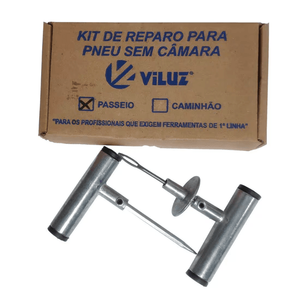 KIT FERRAMENTAS PARA REPARO CONSERTO DE PNEU DE CARRO COM 2 PEÇAS