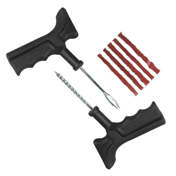 KIT PARA REPARO CONSERTO DE PNEU DE CARRO C/ FERRAMENTA INSERTO E COLA