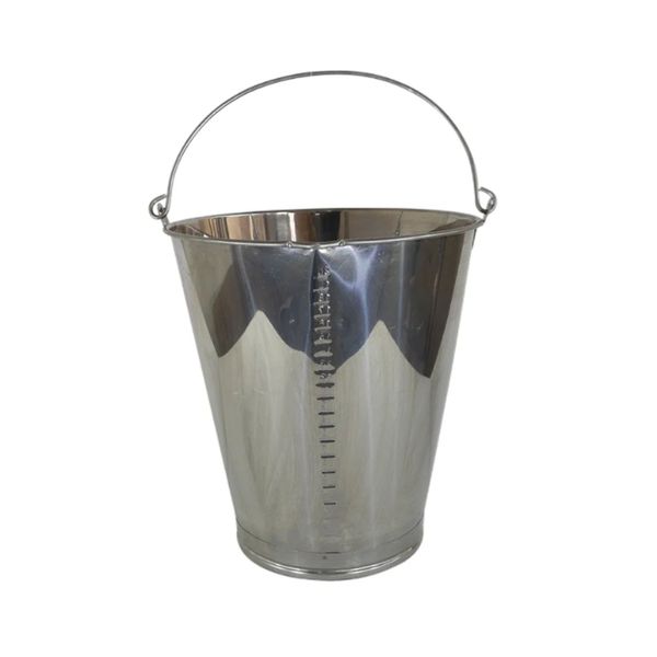 BALDE GRADUADO METALICO AÇO INOX STEELS 20 LITROS C/ ALÇA E BICO