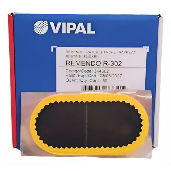 REMENDO A FRIO VIPAL R-302 OVAL 120 X 60 MM CAIXA COM 50UN
