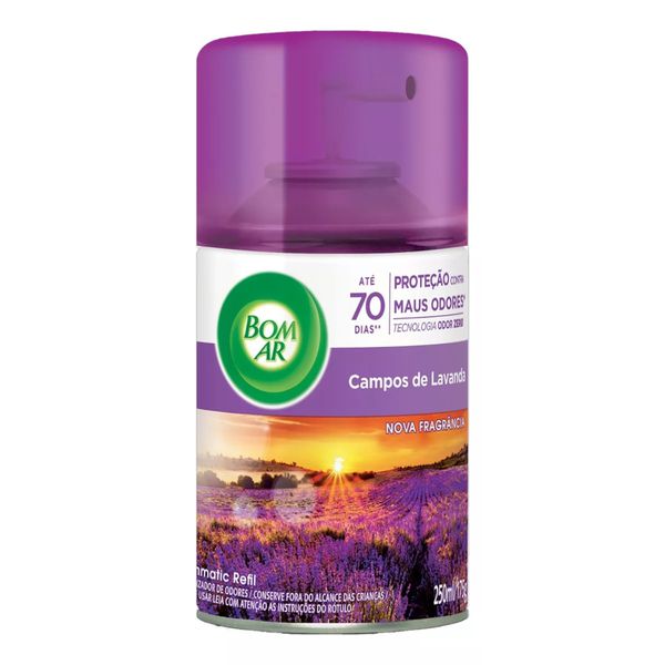 REFIL AROMATIZADOR DE AMBIENTE SPRAY BOM AR CAMPOS DE LAVANDA 250ML