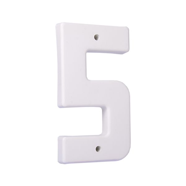 Numero 5 Branco, Plástico L10,5cm X A19,5cm X P2cm 1986