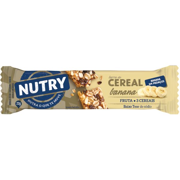 BARRA DE CEREAIS NUTRY BANANA EM PEDAÇOS FRUTA + 3 CEREAIS 22G