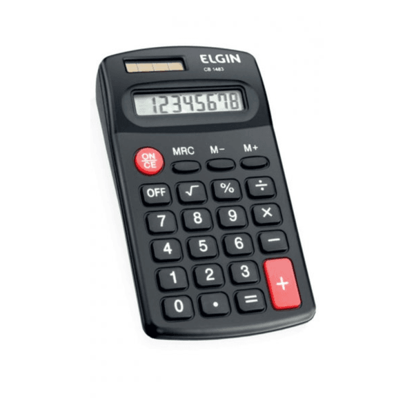CALCULADORA SOLAR DE BOLSO ELGIN 8 DIGITOS PRETA