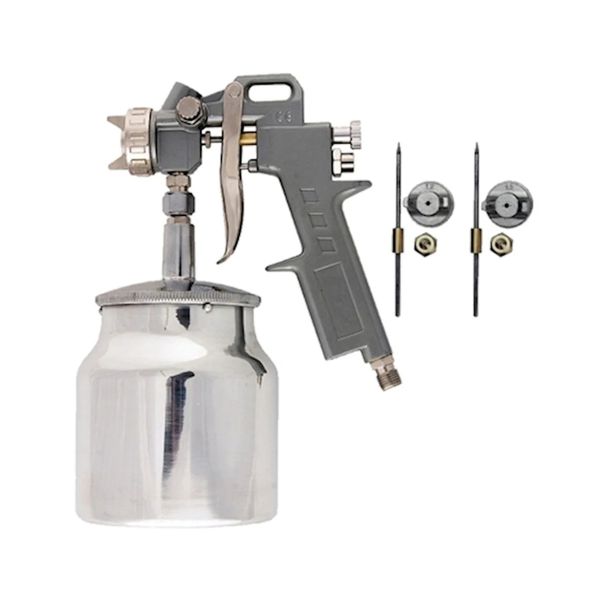 PISTOLA DE PINTURA TANQUE BAIXO 750ML C/ BICOS 1,2, 1,5 E 1,8MM