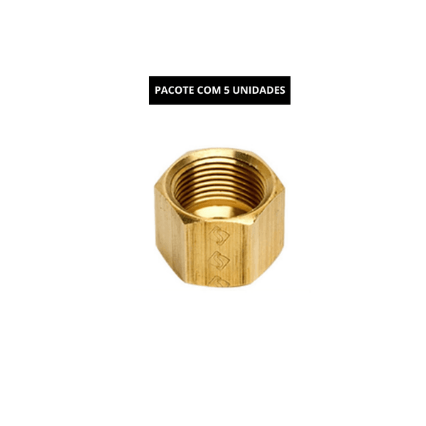 5 PORCAS EM LATÃO OD 1/8