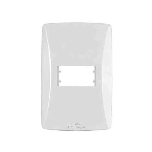 PLACA 4X2 1 POSTO HORIZONTAL LINHA PETRA BRANCA 