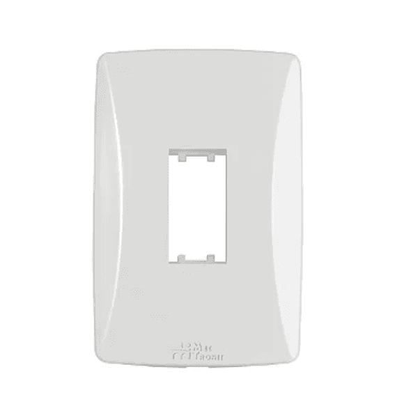 PLACA 4X2 1 POSTO VERTICAL LINHA PETRA BRANCA 