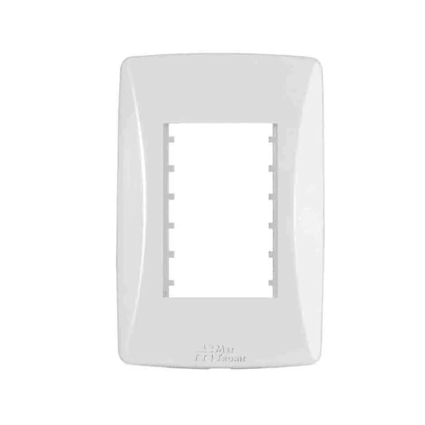 PLACA 4X2 3 POSTOS HORIZONTAL LINHA PETRA BRANCA 