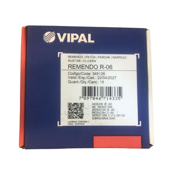 REMENDO A FRIO VIPAL R-06 REDONDO 120MM VIPAL R-06 CAIXA COM 15UN