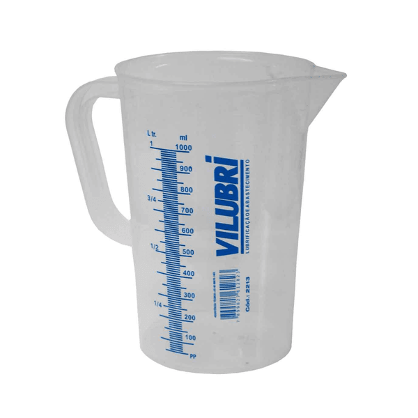 JARRA GRADUADA VILUBRI 2213 EM POLIETILENO 1 LITRO ESCALA 100 EM 100ML
