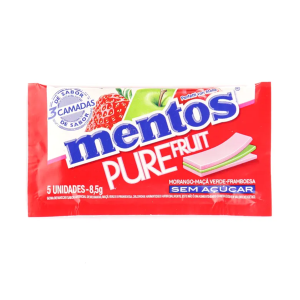 GOMA DE MASCAR MENTOS PURE PURE FRUIT 8,5 GRAMAS