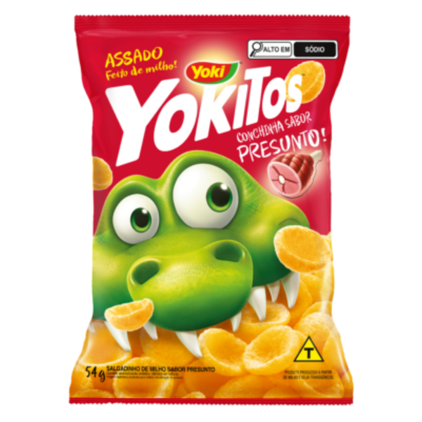 CONCHINHA YOKITOS SALGADINHO DE MILHO SABOR PRESUNTO 54 GRAMAS