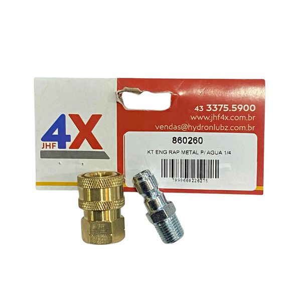 ENGATE RAPIDO + PINO ROSCA 1/4" P/ LAVADORA DE ALTA PRESSÃO