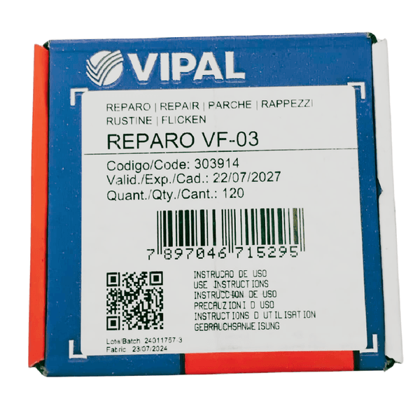 REPARO A FRIO PNEU SEM CAMARA MANCHÃO VIPAL VF-03 35MM CAIXA C/ 120UN