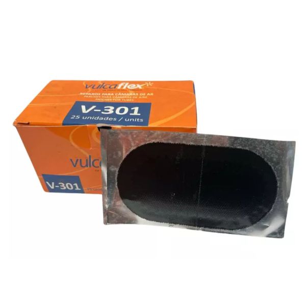 REMENDO P/ REPARO A FRIO VULCAFLEX V-301 OVAL 95 X 50 MM CAIXA C/ 25UN