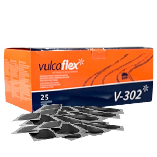 REMENDO P/ REPARO A FRIO VULCAFLEX V-302 OVAL 120 X 60MM CAIXA C/ 25UN